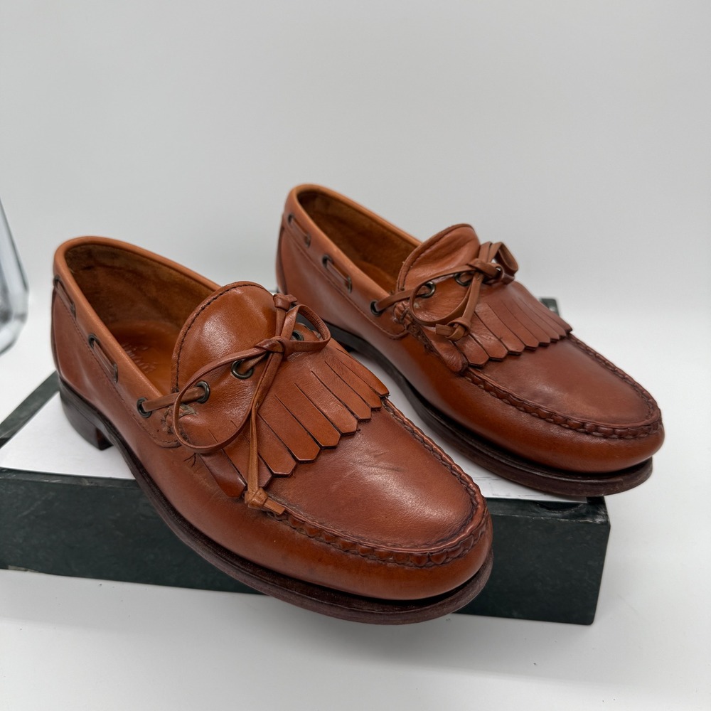 Allen Edmonds Muldoon Loafers Mens 7 D Brown Leather Kiltie Tassel USA Made